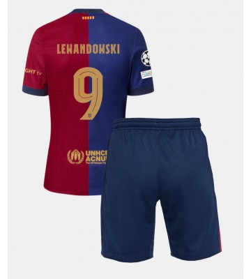 Barcelona Robert Lewandowski #9 Hemmakläder Barn 2024-25 Kortärmad (+ Korta byxor)